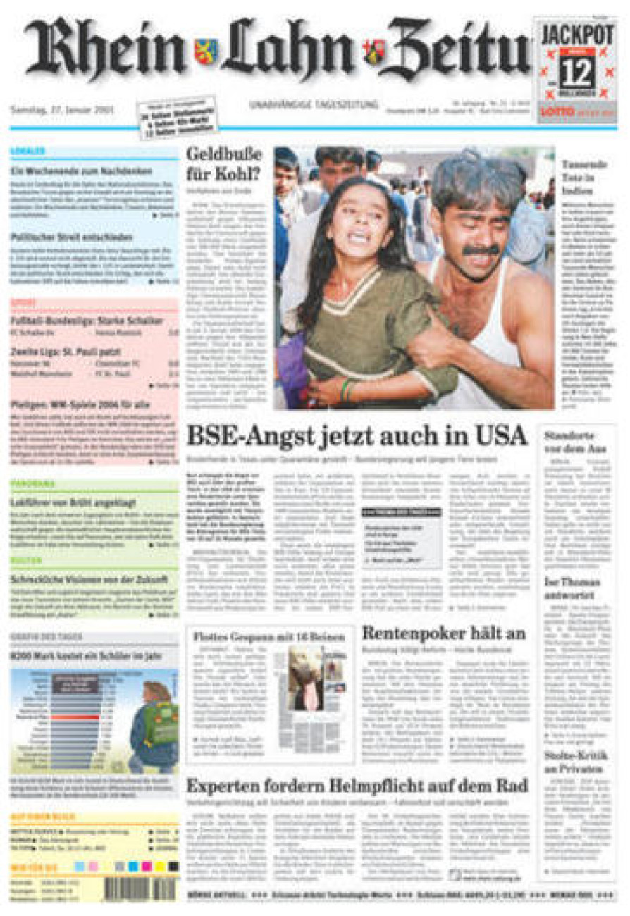 Rhein-Lahn-Zeitung vom Samstag, 27.01.2001