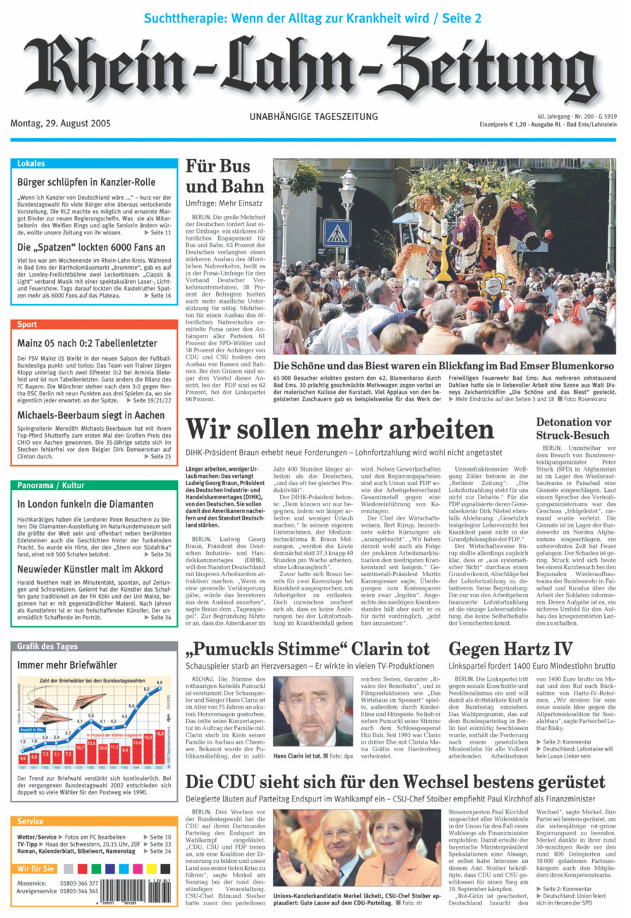 Rhein-Lahn-Zeitung vom Montag, 29.08.2005