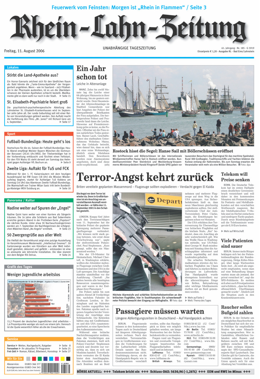 Rhein-Lahn-Zeitung vom Freitag, 11.08.2006