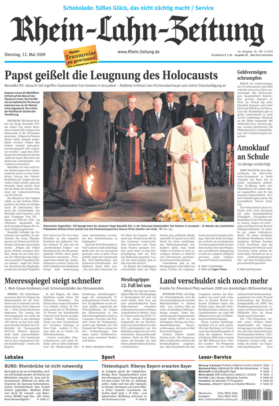 Rhein-Lahn-Zeitung vom Dienstag, 12.05.2009