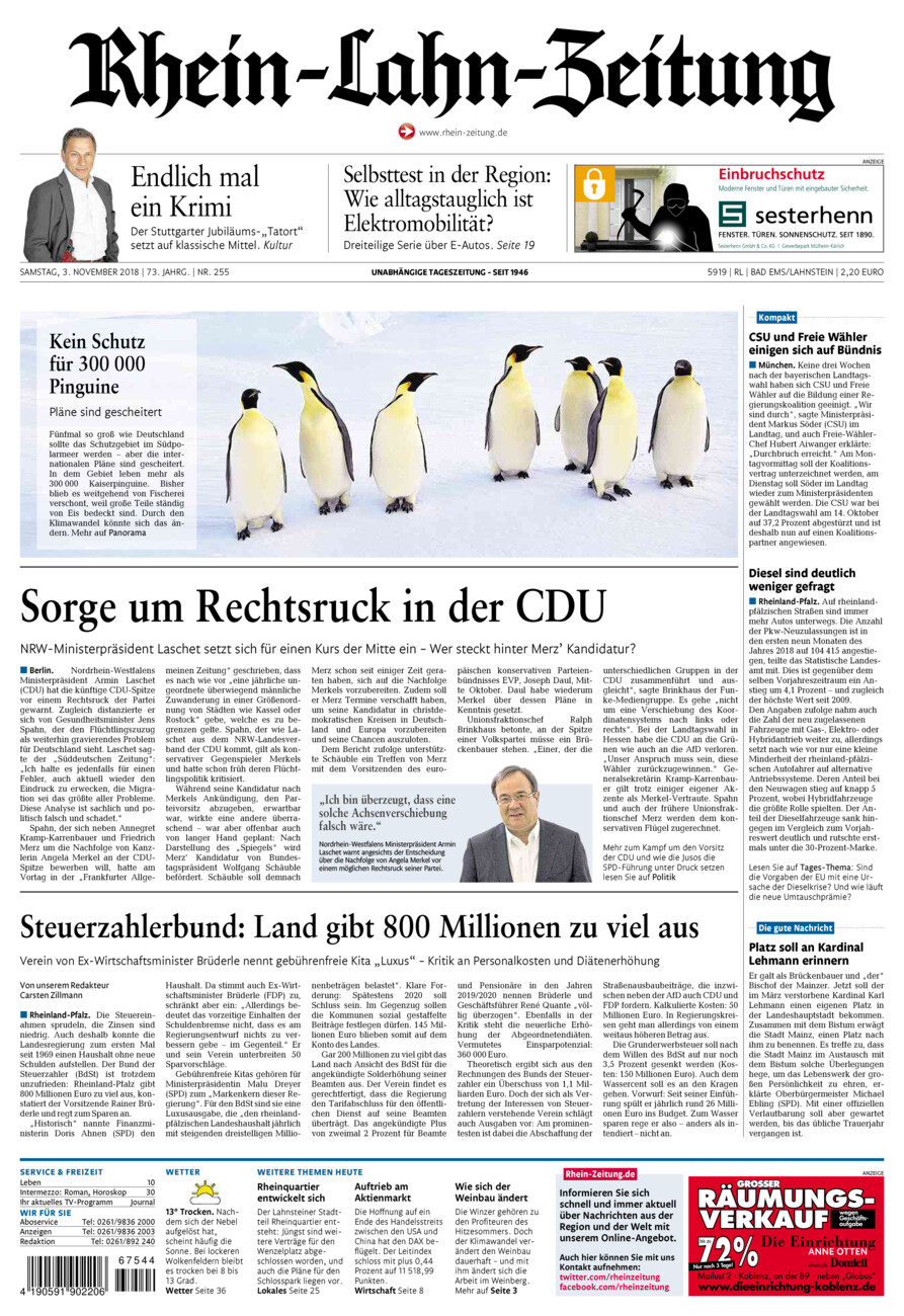 Rhein-Lahn-Zeitung vom Samstag, 03.11.2018