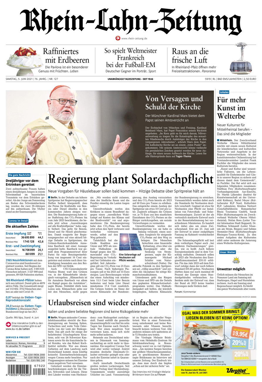 Rhein-Lahn-Zeitung vom Samstag, 05.06.2021