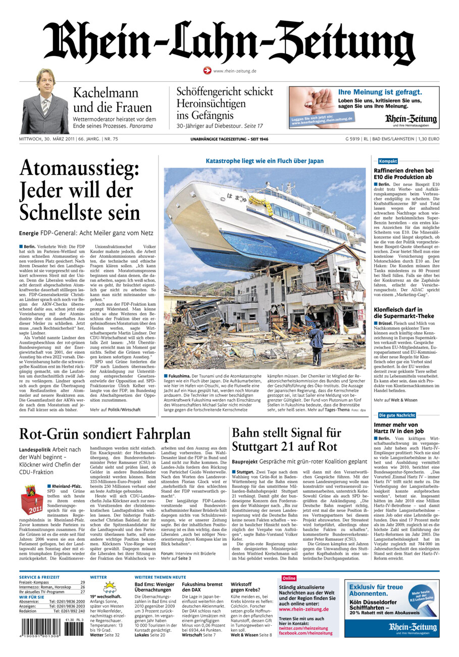 Rhein-Lahn-Zeitung vom Mittwoch, 30.03.2011
