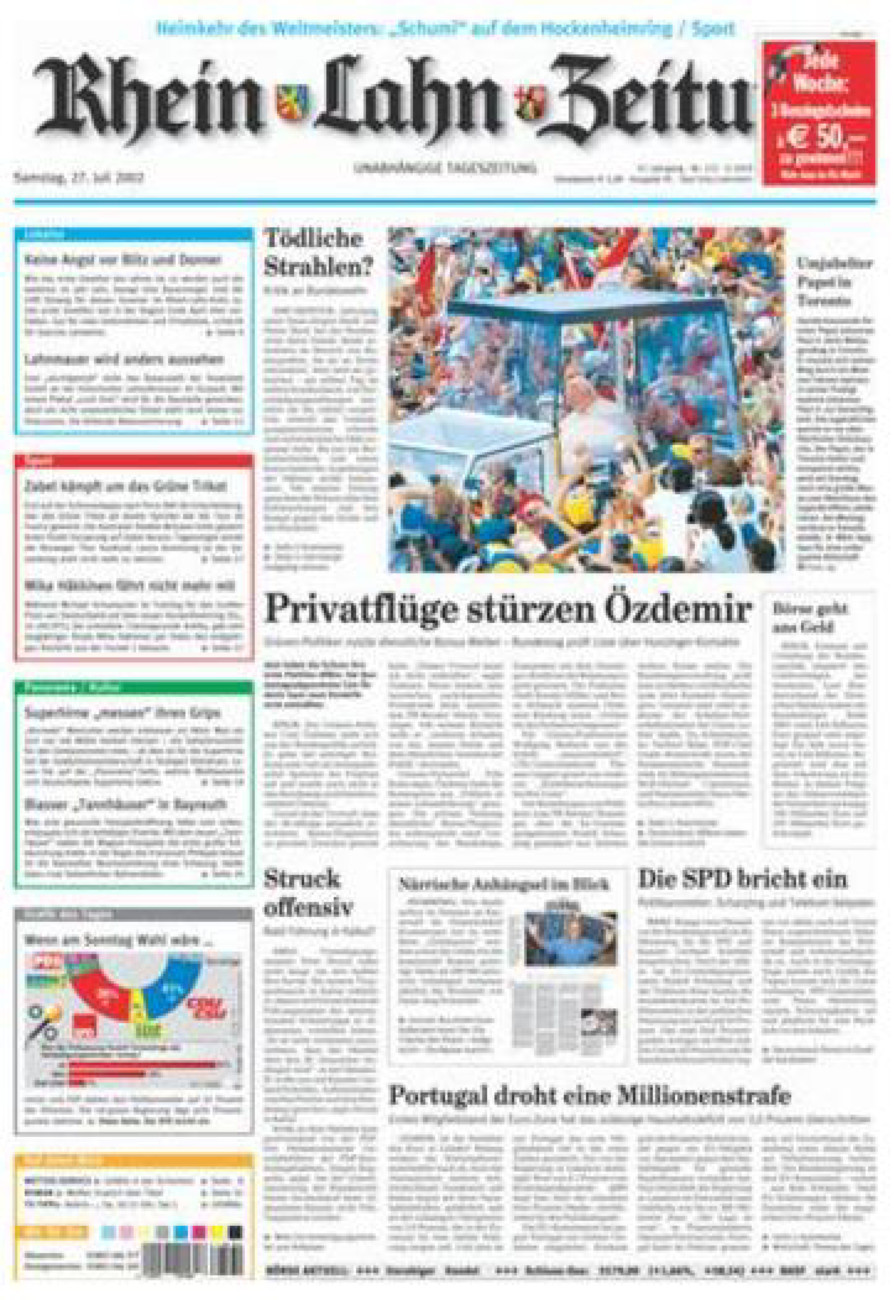 Rhein-Lahn-Zeitung vom Samstag, 27.07.2002