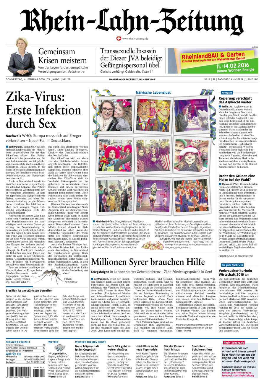 Rhein-Lahn-Zeitung vom Donnerstag, 04.02.2016