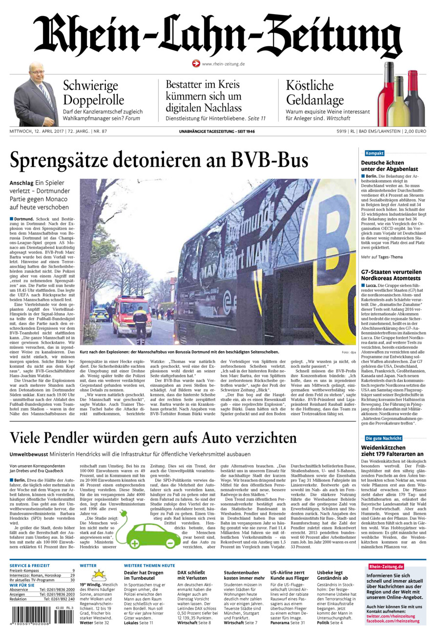 Rhein-Lahn-Zeitung vom Mittwoch, 12.04.2017
