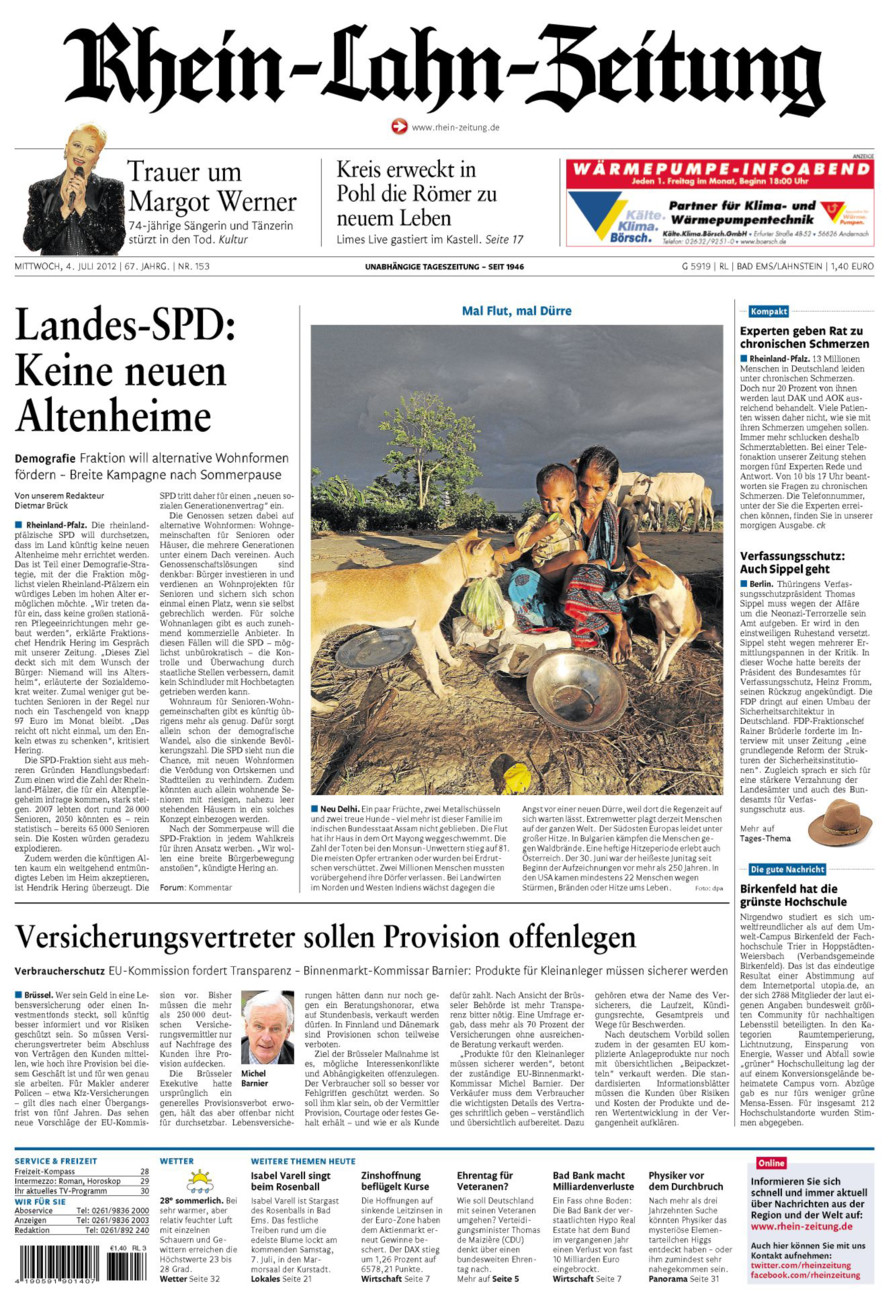 Rhein-Lahn-Zeitung vom Mittwoch, 04.07.2012