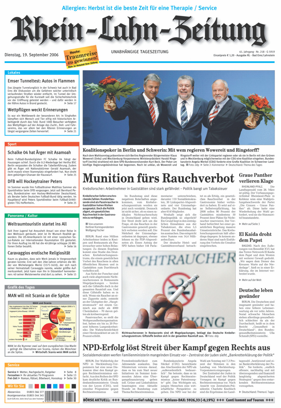 Rhein-Lahn-Zeitung vom Dienstag, 19.09.2006