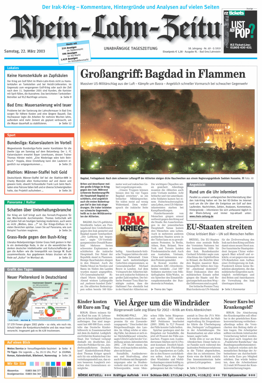 Rhein-Lahn-Zeitung vom Samstag, 22.03.2003