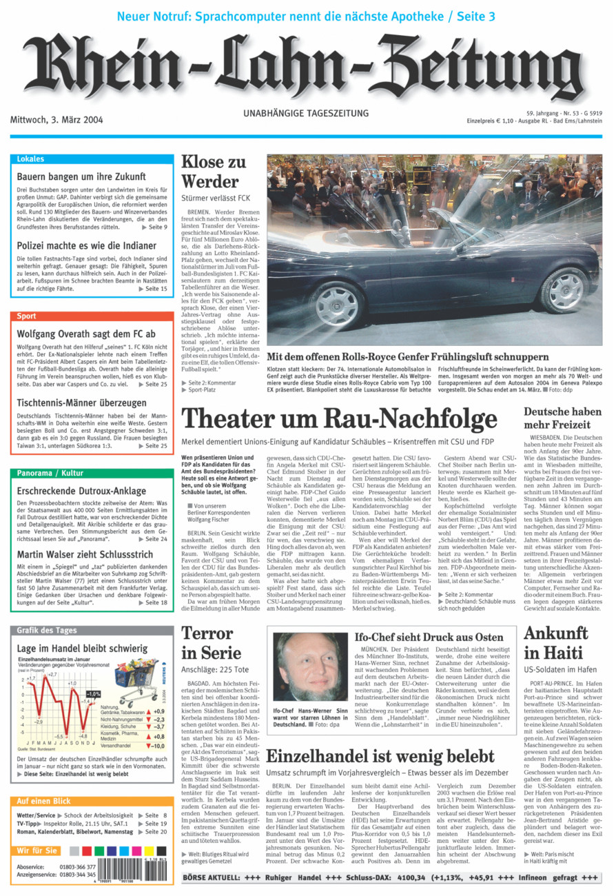 Rhein-Lahn-Zeitung vom Mittwoch, 03.03.2004