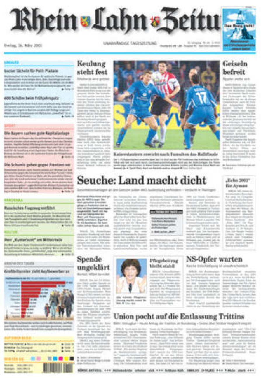 Rhein-Lahn-Zeitung vom Freitag, 16.03.2001