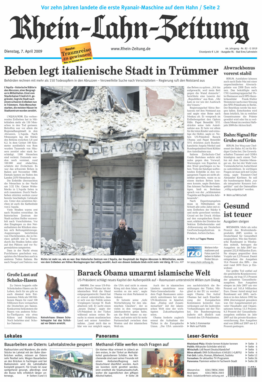 Rhein-Lahn-Zeitung vom Dienstag, 07.04.2009