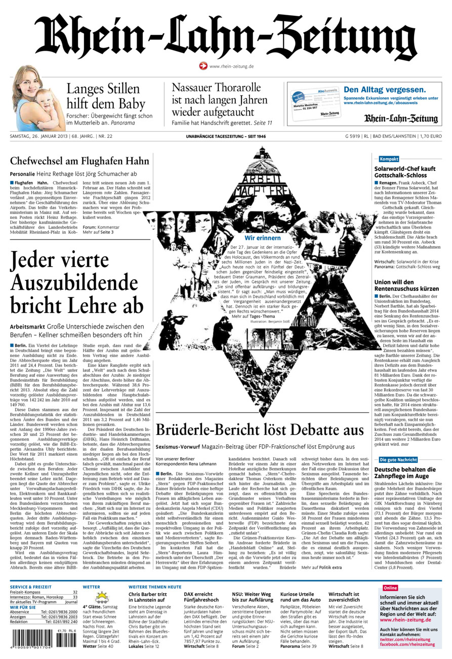 Rhein-Lahn-Zeitung vom Samstag, 26.01.2013