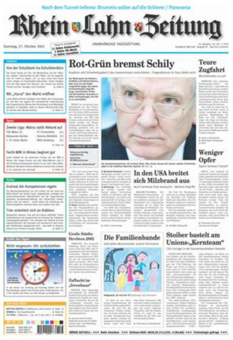 Rhein-Lahn-Zeitung vom Samstag, 27.10.2001