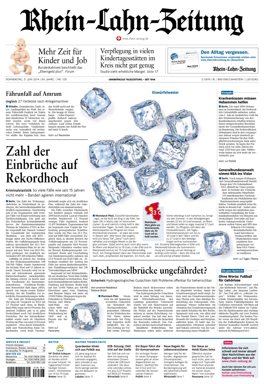 Rhein-Lahn-Zeitung vom Donnerstag, 05.06.2014