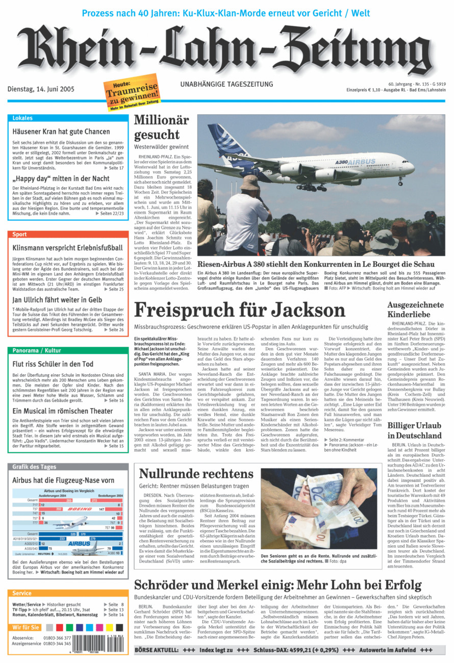 Rhein-Lahn-Zeitung vom Dienstag, 14.06.2005