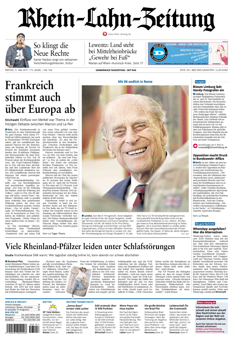 Rhein-Lahn-Zeitung vom Freitag, 05.05.2017
