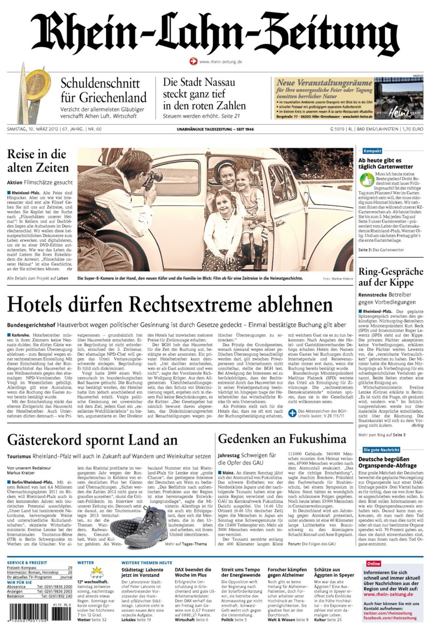 Rhein-Lahn-Zeitung vom Samstag, 10.03.2012