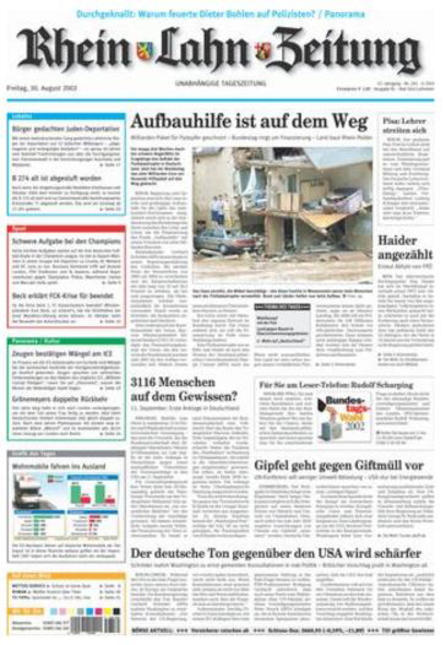Rhein-Lahn-Zeitung vom Freitag, 30.08.2002