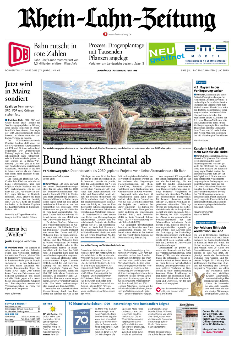 Rhein-Lahn-Zeitung vom Donnerstag, 17.03.2016