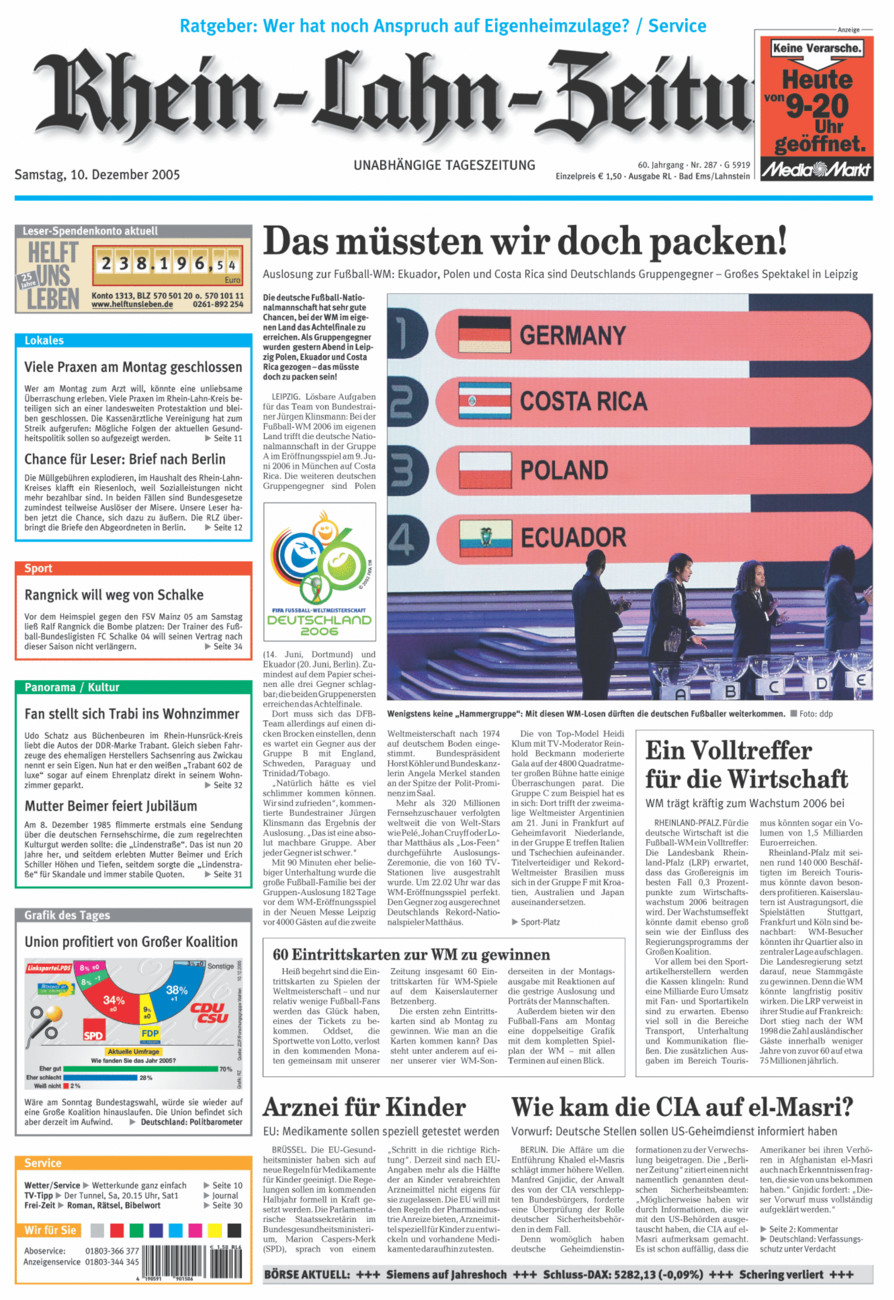 Rhein-Lahn-Zeitung vom Samstag, 10.12.2005