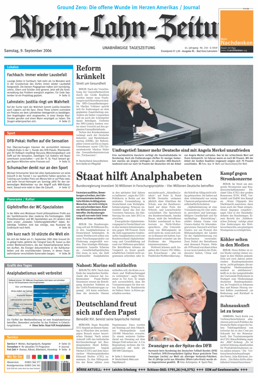 Rhein-Lahn-Zeitung vom Samstag, 09.09.2006