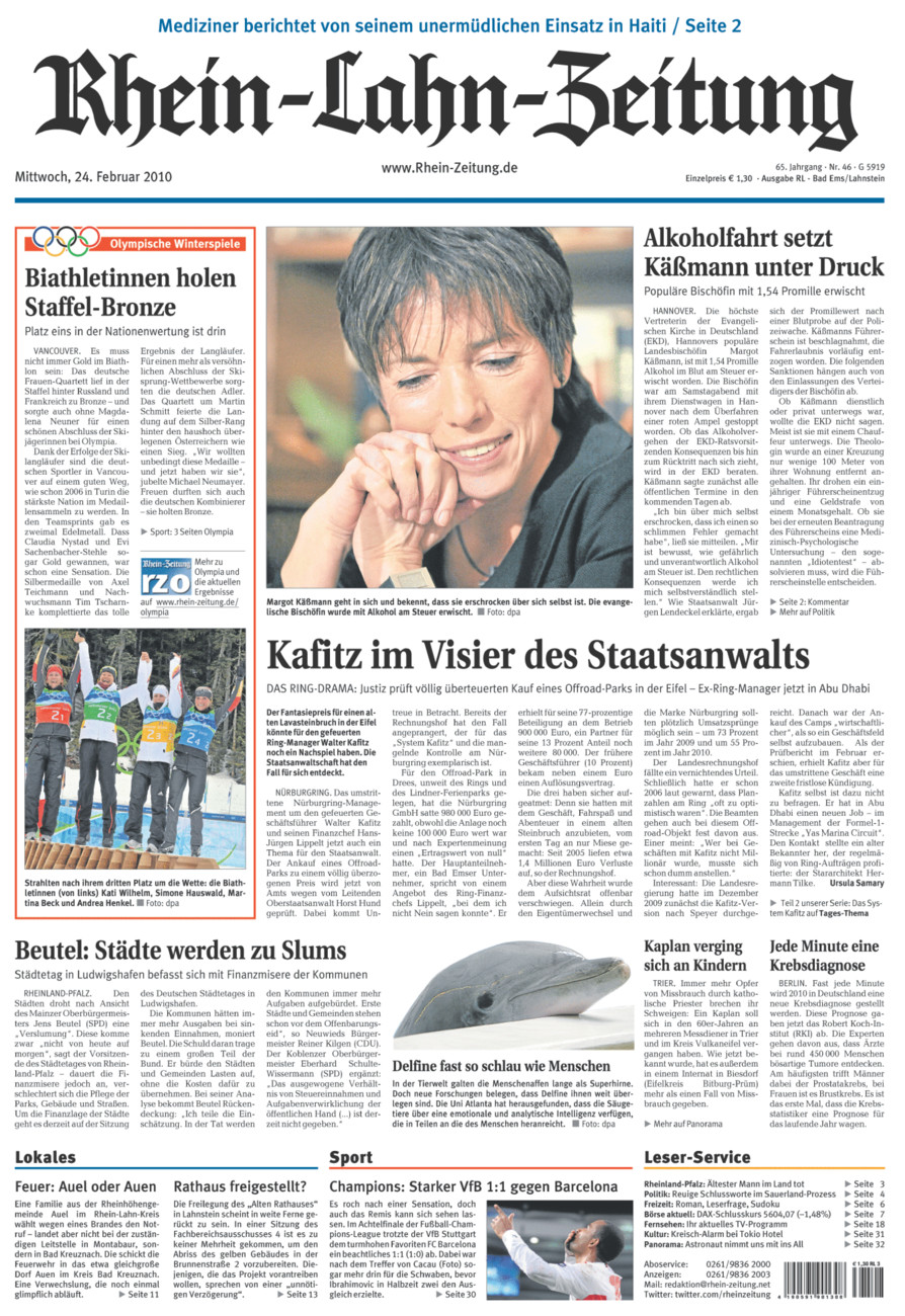 Rhein-Lahn-Zeitung vom Mittwoch, 24.02.2010