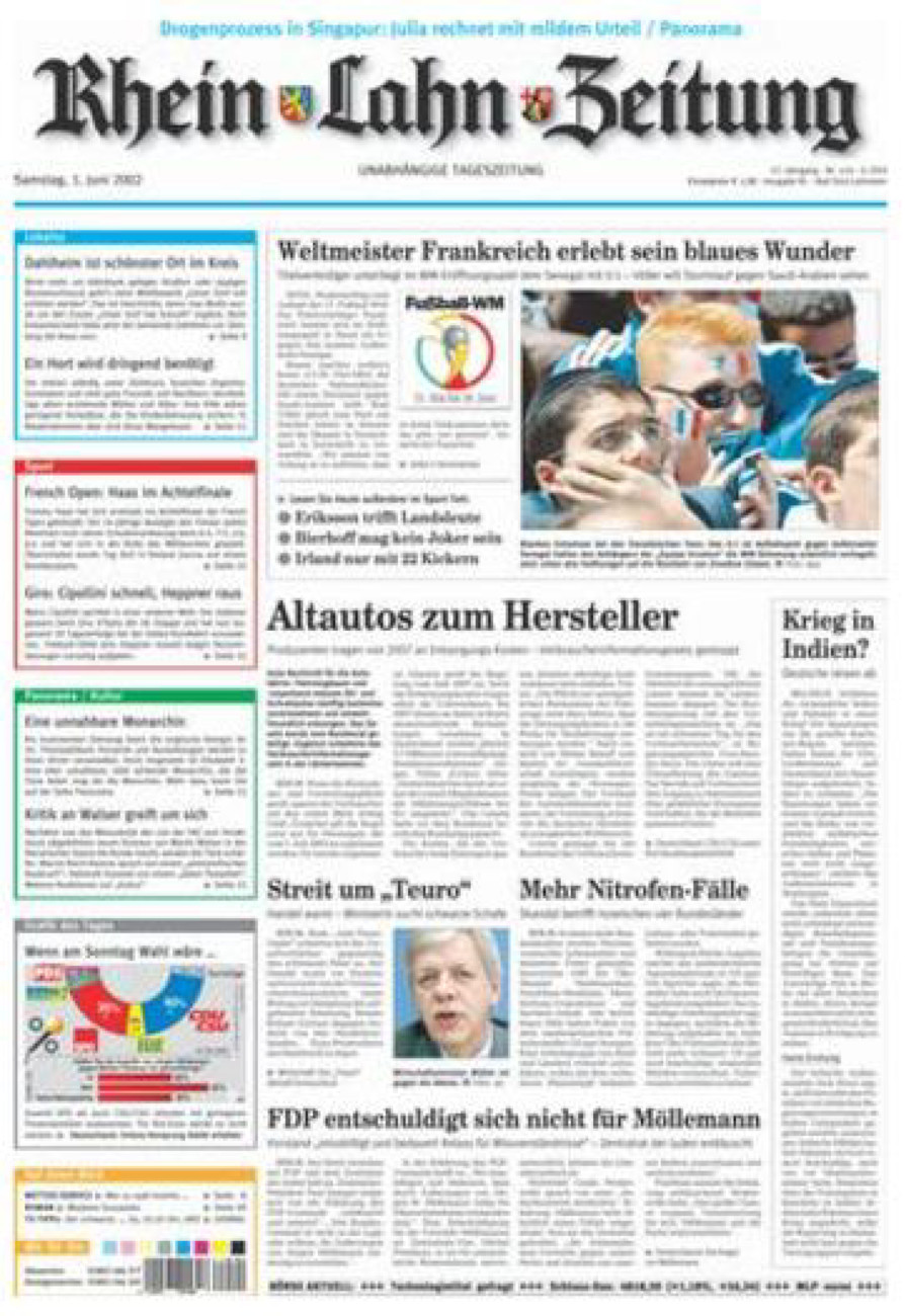 Rhein-Lahn-Zeitung vom Samstag, 01.06.2002