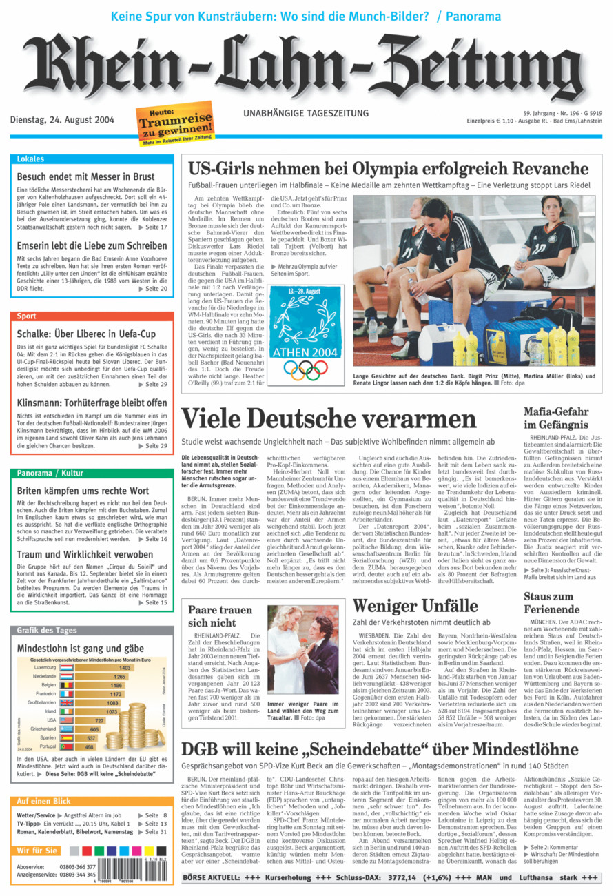 Rhein-Lahn-Zeitung vom Dienstag, 24.08.2004