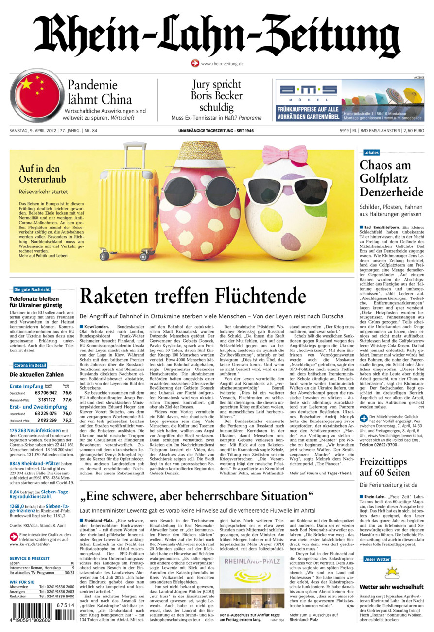 Rhein-Lahn-Zeitung vom Samstag, 09.04.2022