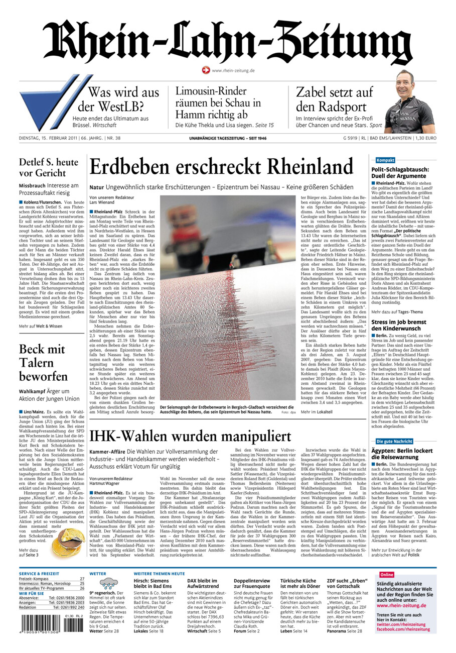 Rhein-Lahn-Zeitung vom Dienstag, 15.02.2011
