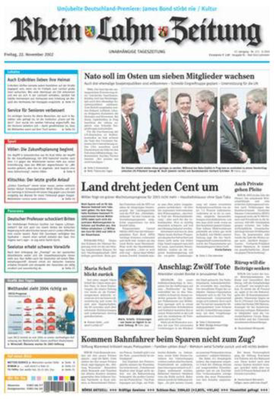 Rhein-Lahn-Zeitung vom Freitag, 22.11.2002
