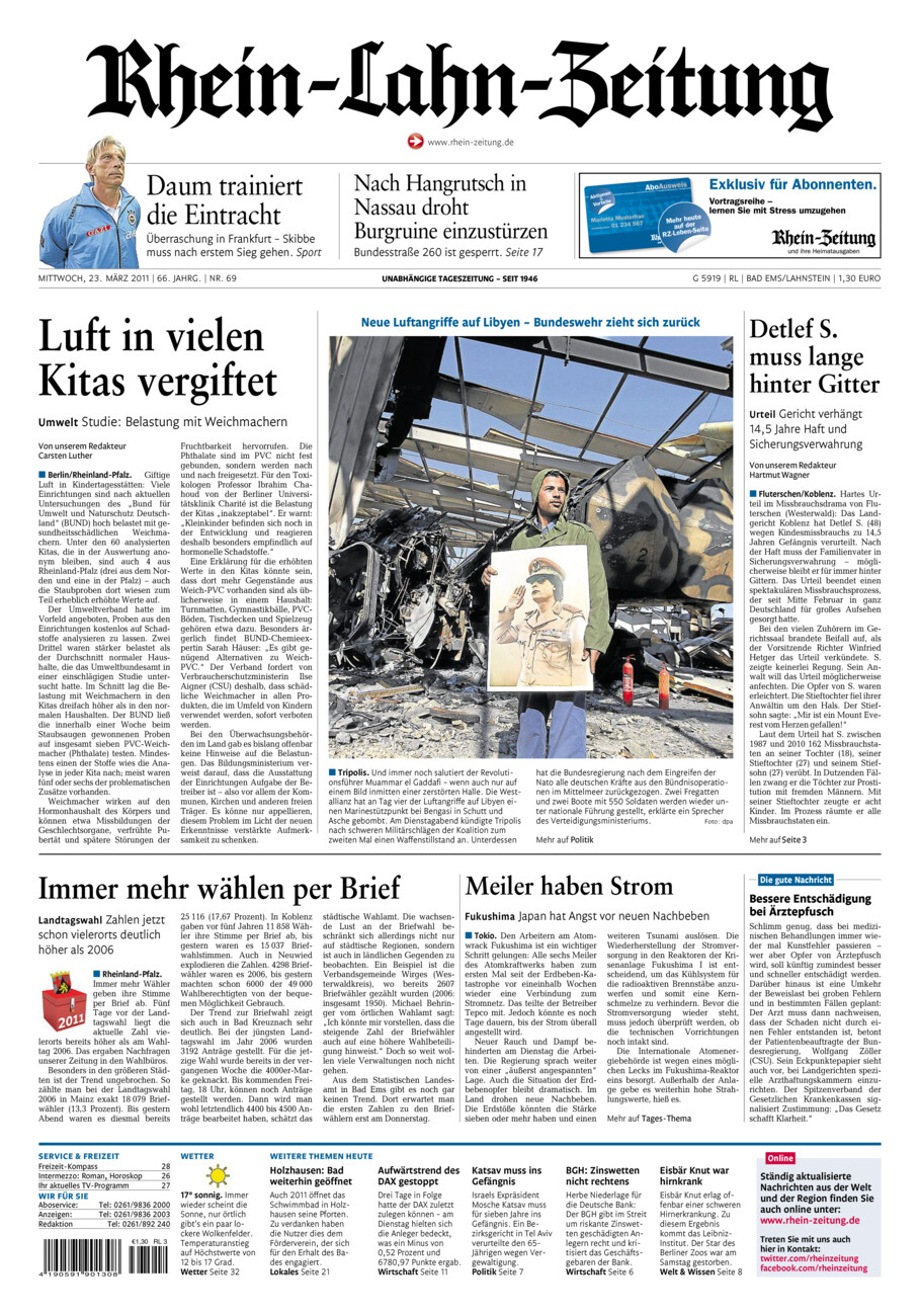 Rhein-Lahn-Zeitung vom Mittwoch, 23.03.2011