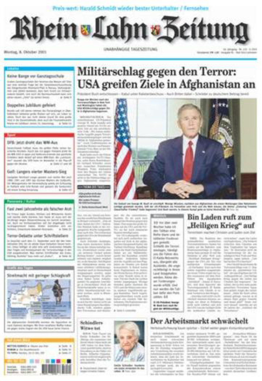 Rhein-Lahn-Zeitung vom Montag, 08.10.2001