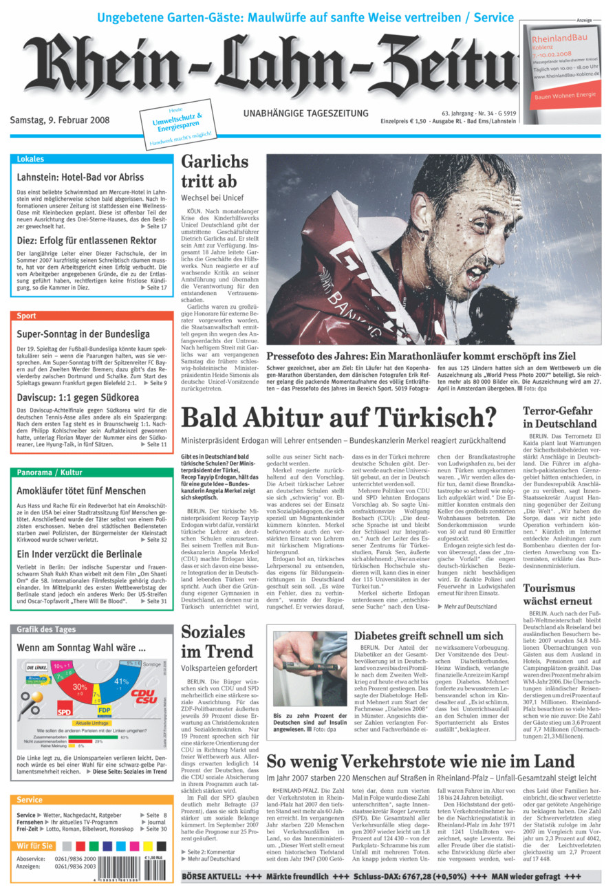 Rhein-Lahn-Zeitung vom Samstag, 09.02.2008
