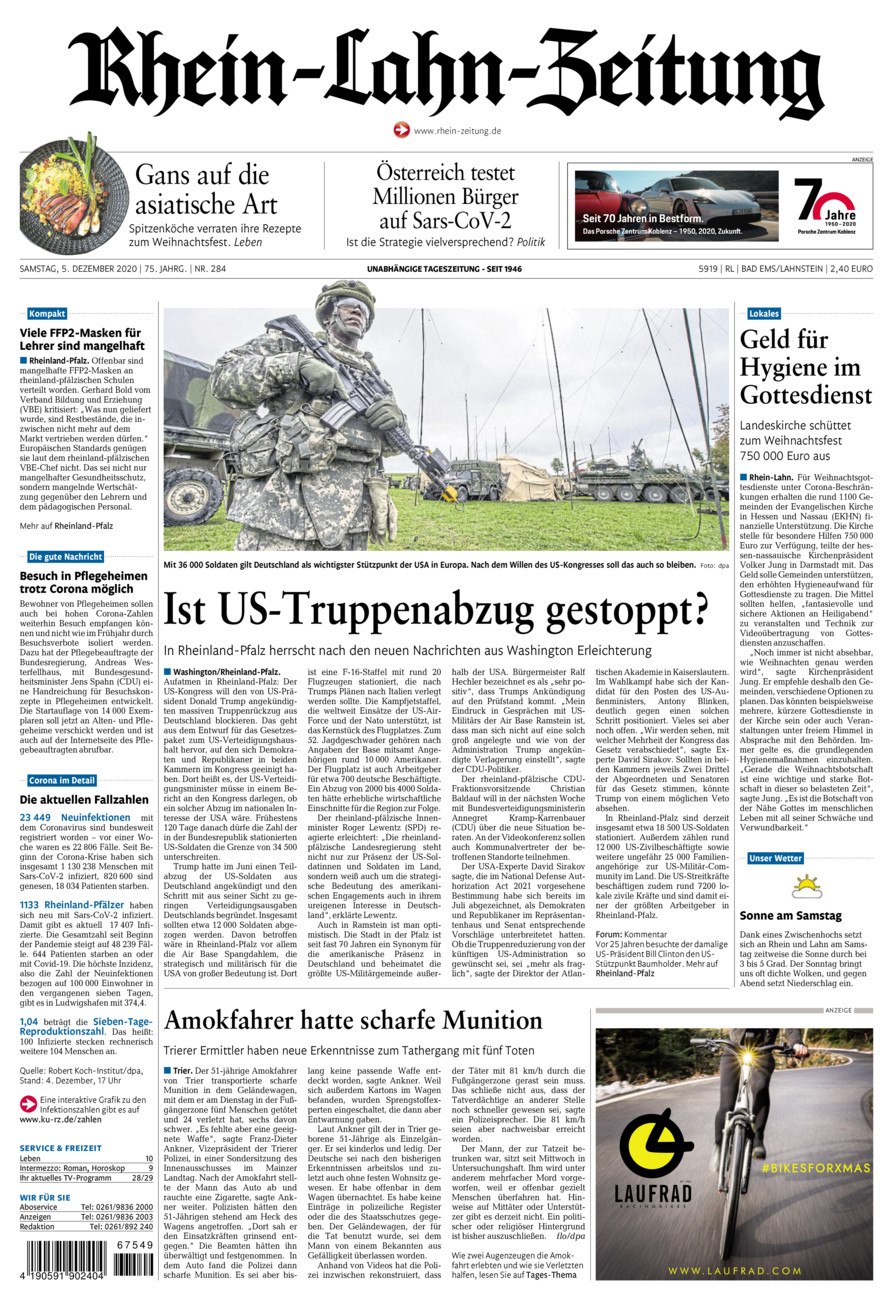Rhein-Lahn-Zeitung vom Samstag, 05.12.2020
