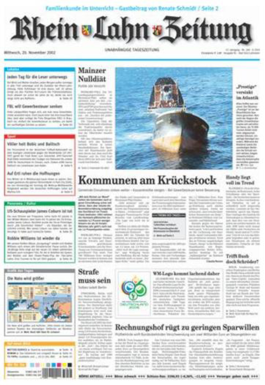 Rhein-Lahn-Zeitung vom Mittwoch, 20.11.2002