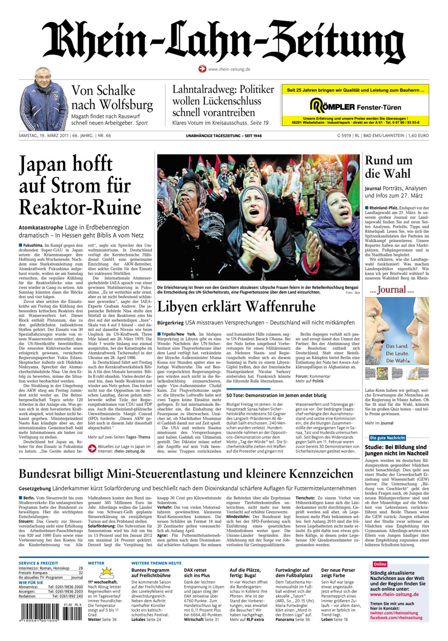 Rhein-Lahn-Zeitung vom Samstag, 19.03.2011