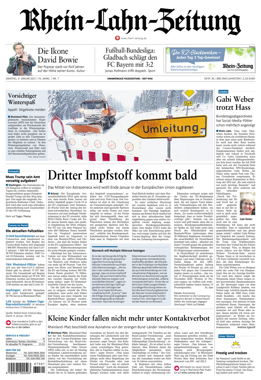 Rhein-Lahn-Zeitung vom Samstag, 09.01.2021