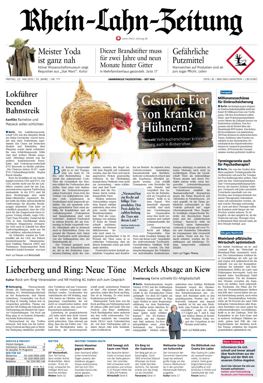 Rhein-Lahn-Zeitung vom Freitag, 22.05.2015