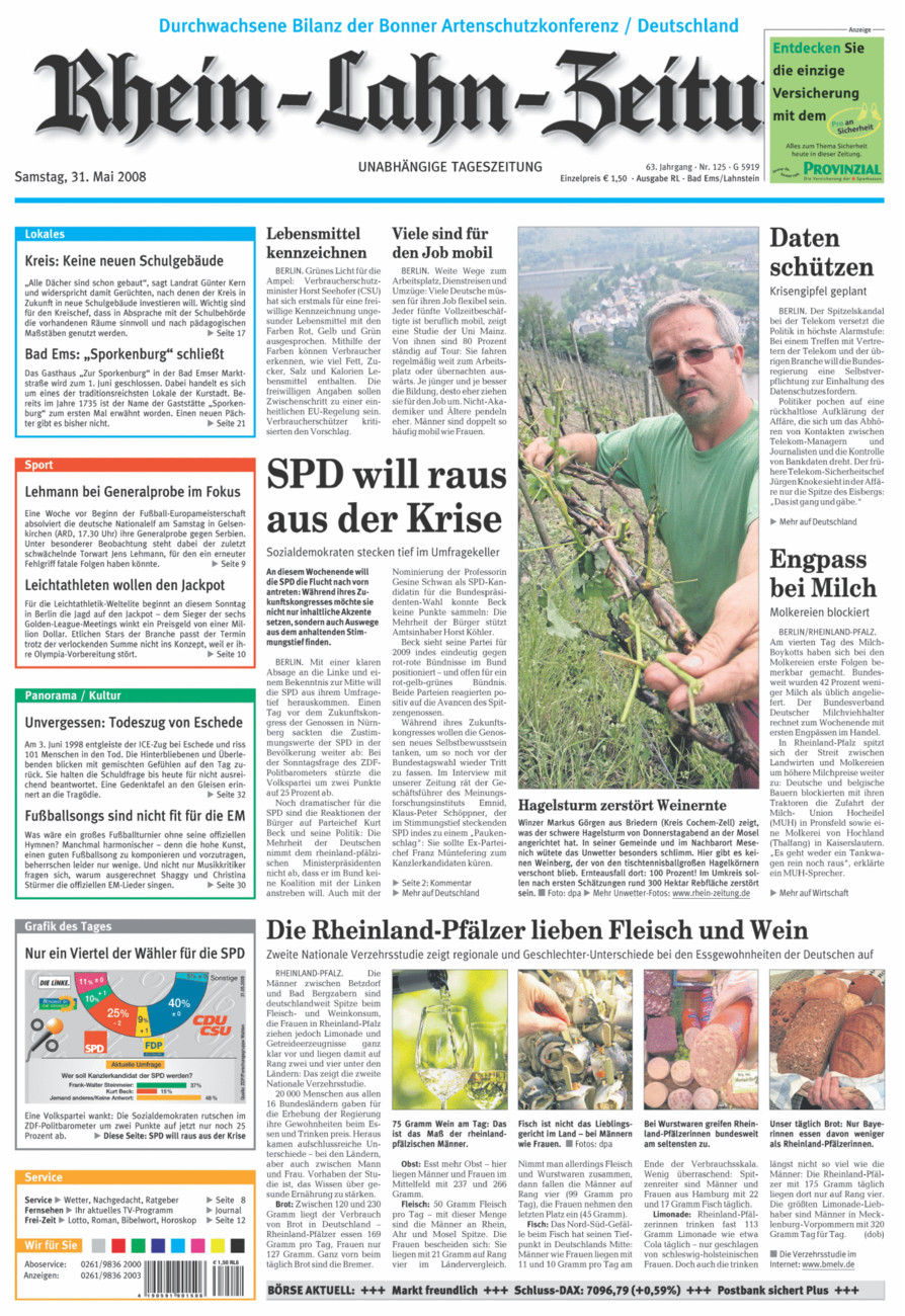 Rhein-Lahn-Zeitung vom Samstag, 31.05.2008