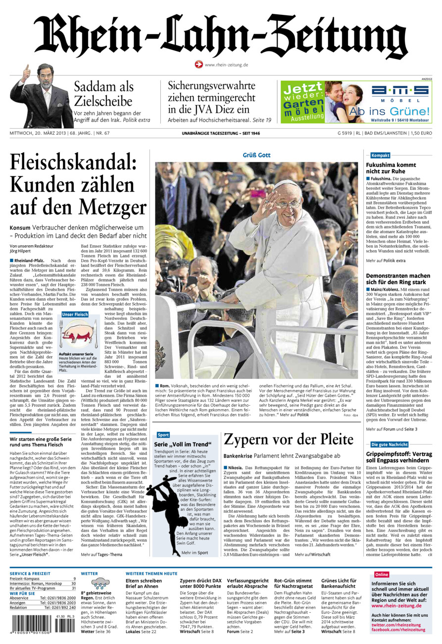Rhein-Lahn-Zeitung vom Mittwoch, 20.03.2013