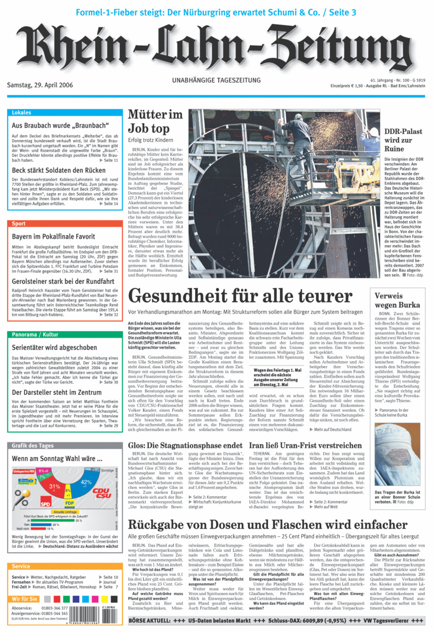 Rhein-Lahn-Zeitung vom Samstag, 29.04.2006