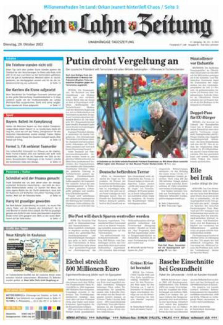 Rhein-Lahn-Zeitung vom Dienstag, 29.10.2002