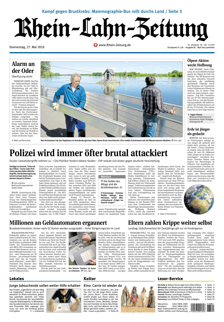 Rhein-Lahn-Zeitung vom Donnerstag, 27.05.2010