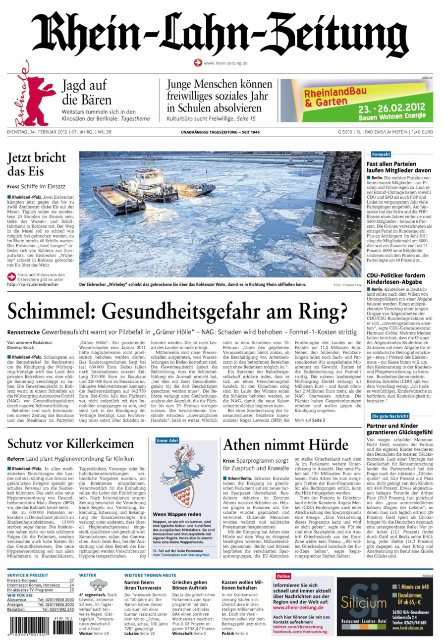 Rhein-Lahn-Zeitung vom Dienstag, 14.02.2012