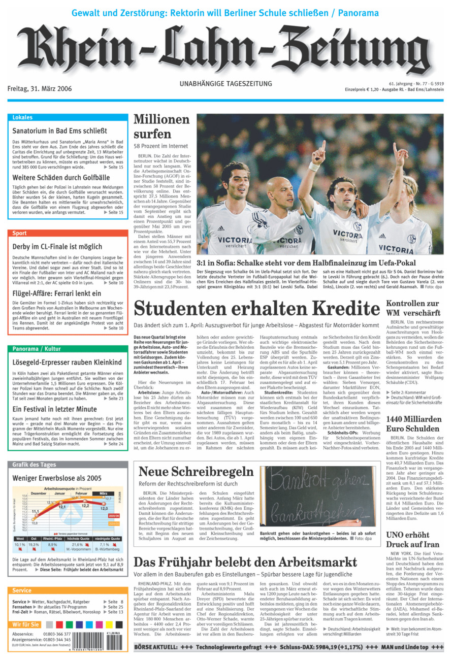 Rhein-Lahn-Zeitung vom Freitag, 31.03.2006