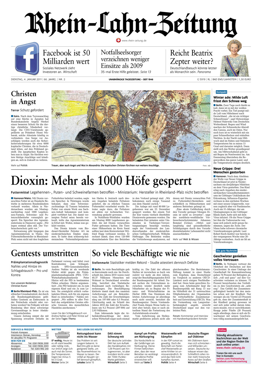 Rhein-Lahn-Zeitung vom Dienstag, 04.01.2011