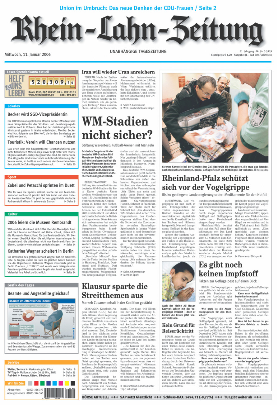 Rhein-Lahn-Zeitung vom Mittwoch, 11.01.2006
