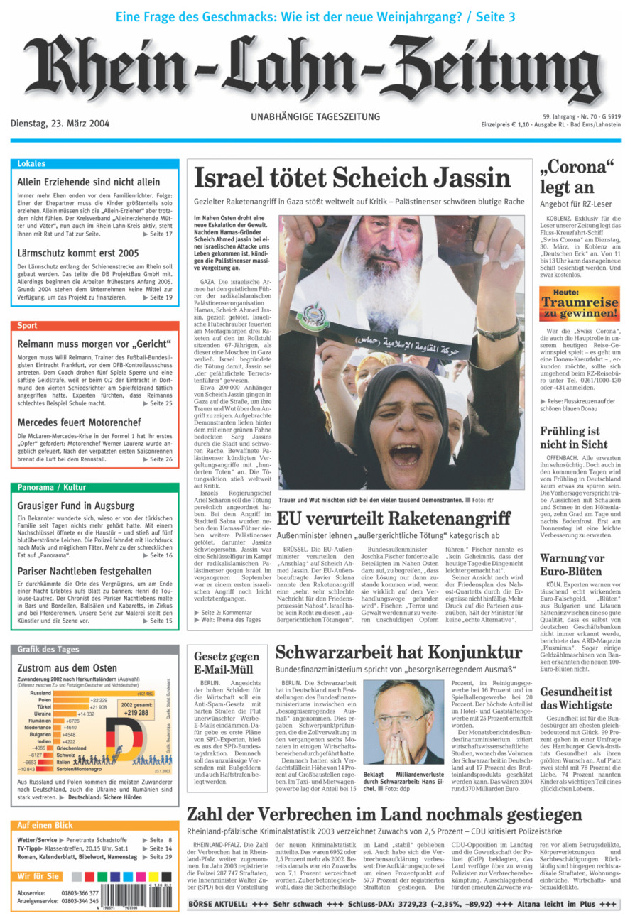Rhein-Lahn-Zeitung vom Dienstag, 23.03.2004